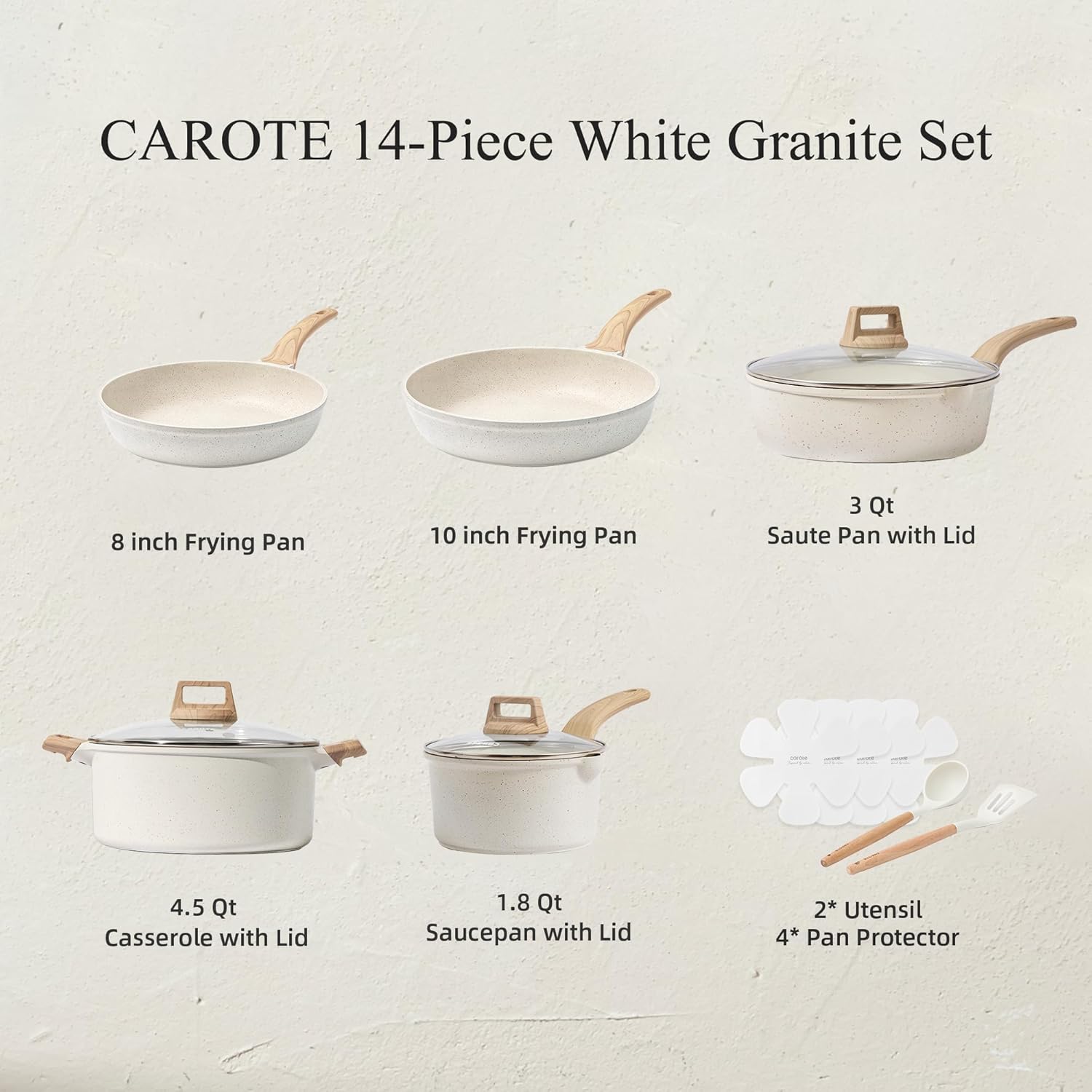 Carote Nonstick Cookware Sets 14 Pcs: Kitchen Elevation